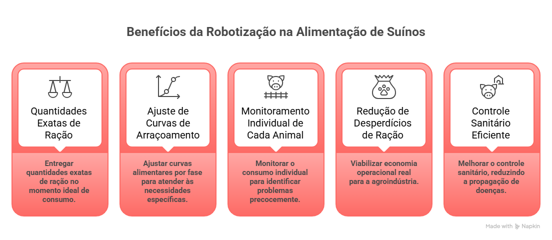 Benefícios da Robotização na Alimentação de Suínos Benefícios da Robotização na Alimentação de Suínos